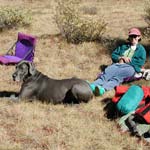 Relaxing in camp